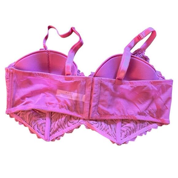 Adore Me Women's Lucinda Contour Floral Lace Underwire Demi Bra Pink Size 38C - Picture 6 of 7
